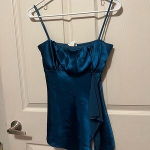 Elegant Teal Satin Camisole